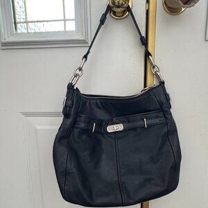 Coach Black Leather Shoulder Bag with Slouchy Silhouette - Used